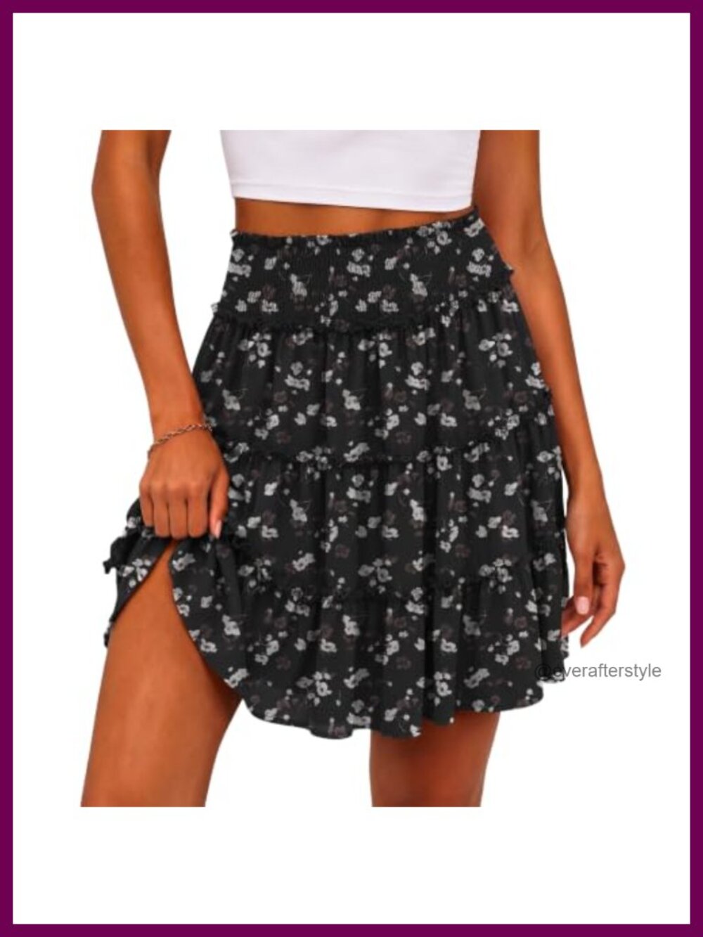 Women's Flowy Mini Skort High Waisted Ruffle Tiered Built-in Shorts